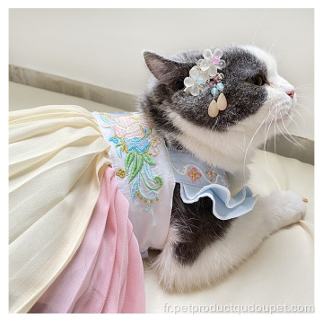 Robe traditionnelle chinoise jupe pour animaux de compagnie Vêtements d&#39;été pour animaux de compagnie